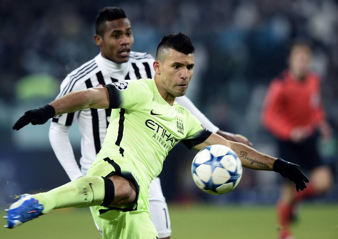 Sergio Agüero beim Torschuss. Unser Tipp: Manchester City gewinnt gegen Kiew.