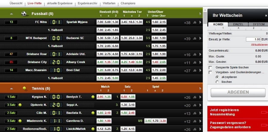 Screenshot Digibet Livewetten