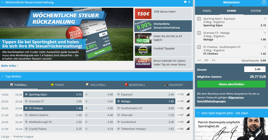 sportingbet Wettschein