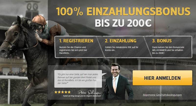Screenshot RaceBets Registrierung