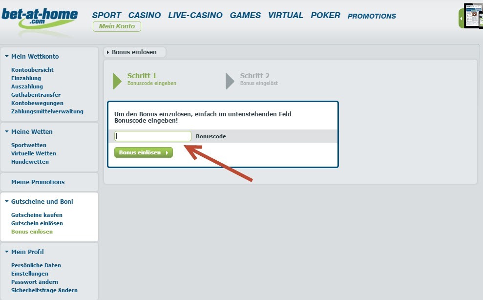 Screenshot bet-at-home Bonuscode