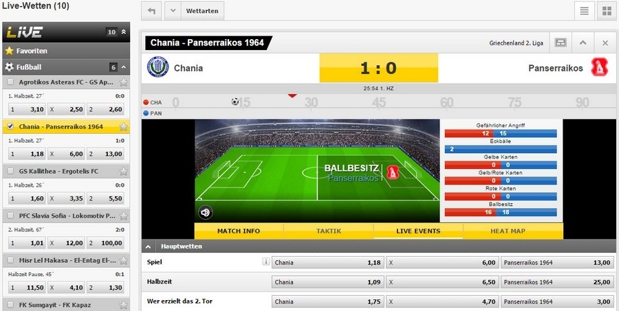 Screenshot Interwetten Livewetten