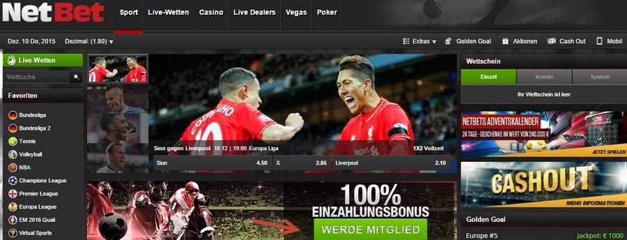Screenshot Netbet Startseite
