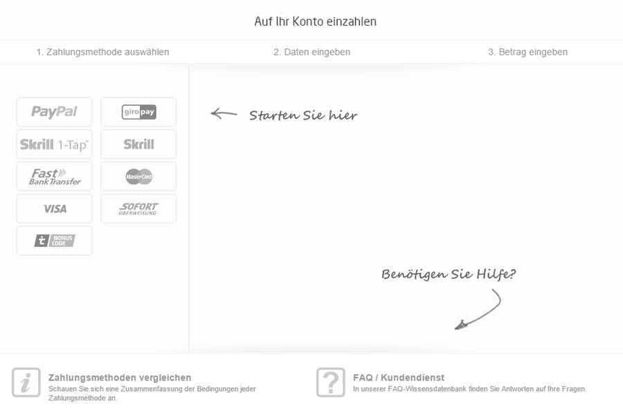 Screenshot tipico Einzahlung