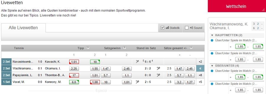 Screenshot tipico Livewetten