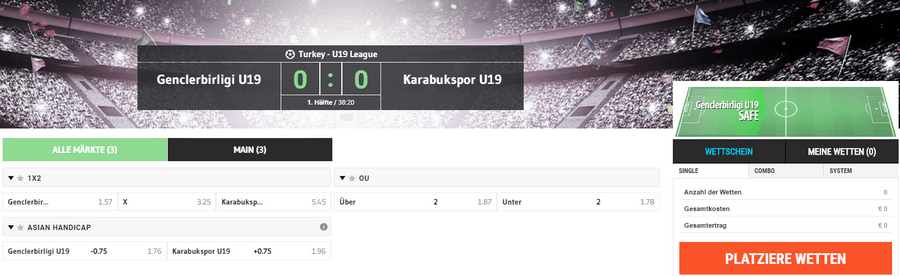 Betser Livewetten-Bereich