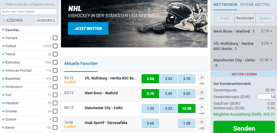 NordicBet Wettschein