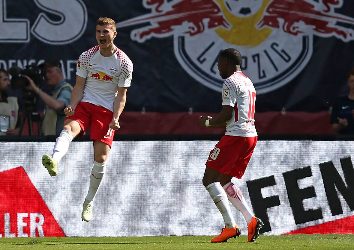 timo werner, rb leipzig, bundesliga Timo Werner jubelt für RB Leipzig. Jetzt auf den Torschützenkönig der Saison 2018/19 wetten