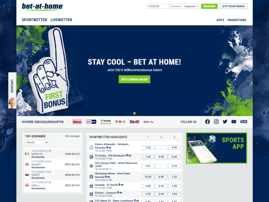 bet-at-home Startseite